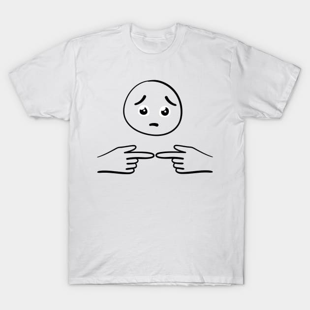 Shy Fingers and a Shy Face T-Shirt by YourGoods